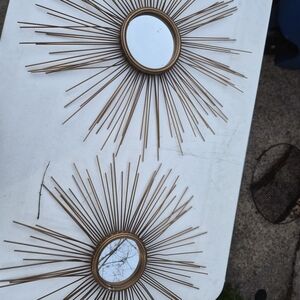 Gold Sunburst Wall Mirror Set